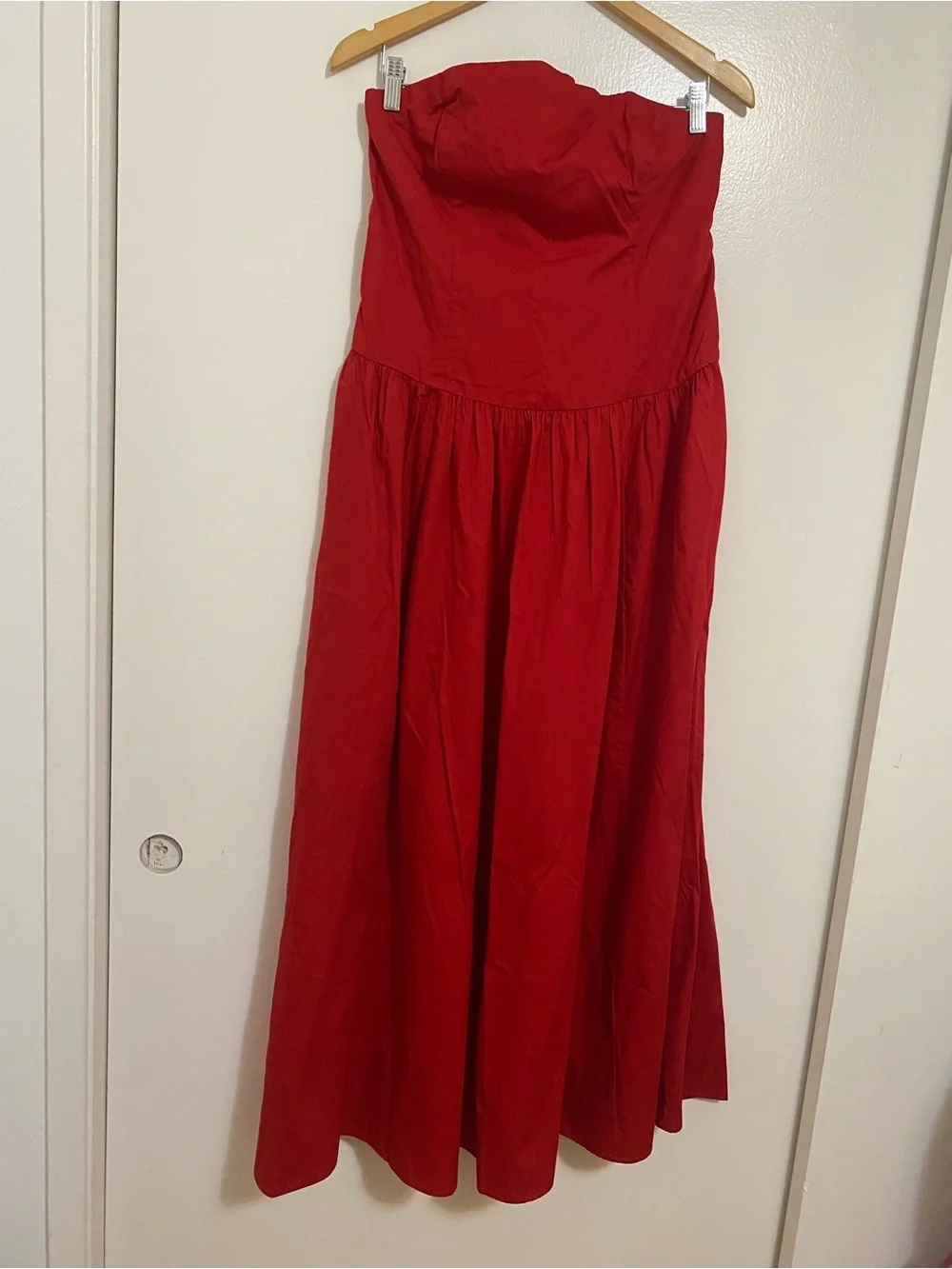 Abercrombie & Fitch Red Drop Waist Maxi Dress In Red